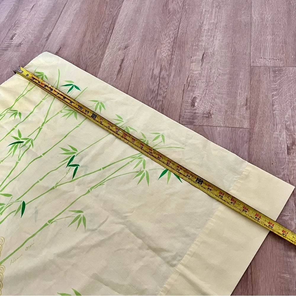 Vintage Hanae Mori Bamboo Yellow Green Pillowcases Standard Cotton Blend 30”x20”